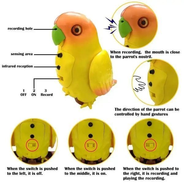 Інтерактивний папугу Funny Parrot для мовних навичок TT8005 Жовтий TT8005YELL фото