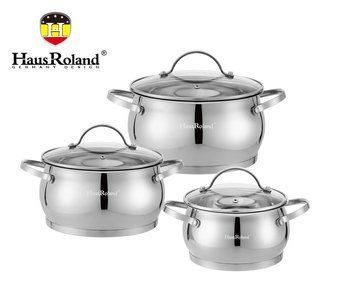 Набор кастрюль Haus Roland HR114-1, 3 шт из нержавеющей стали 1,9/2,7/3,6 л. Серебристый (HR114-1) HR114-1 фото