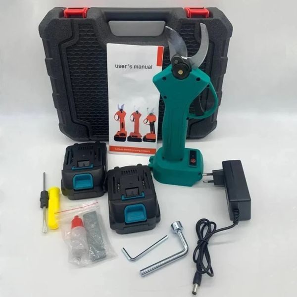 Аккумуляторный секатор в кейсе + 2 аккумулятора 21В, Crafting Tools / Электрические садовые ножницы CRT21 фото