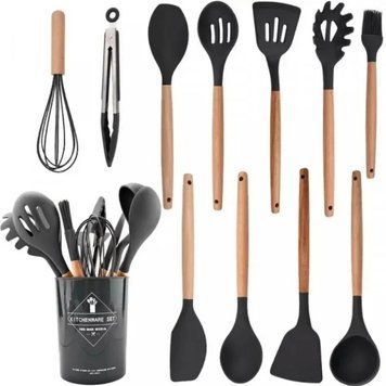Набор принадлежностей для кухни 12 предметов Kitchen Set, RD-1204 Кухонный набор в стакане Черный BLAC1204 фото