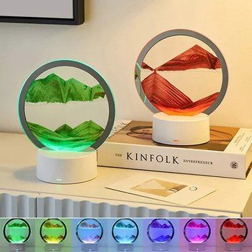 Настільна LED-лампа нічник Пісочний годинник 3D "Moving Sands Capes" USB Нічний світильник MSU2016 фото